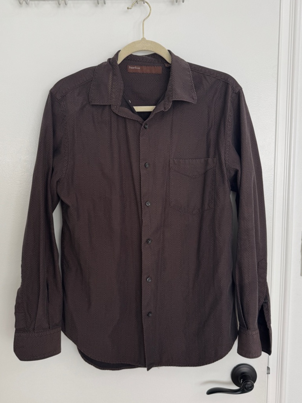 Brown Herringbone Shirt